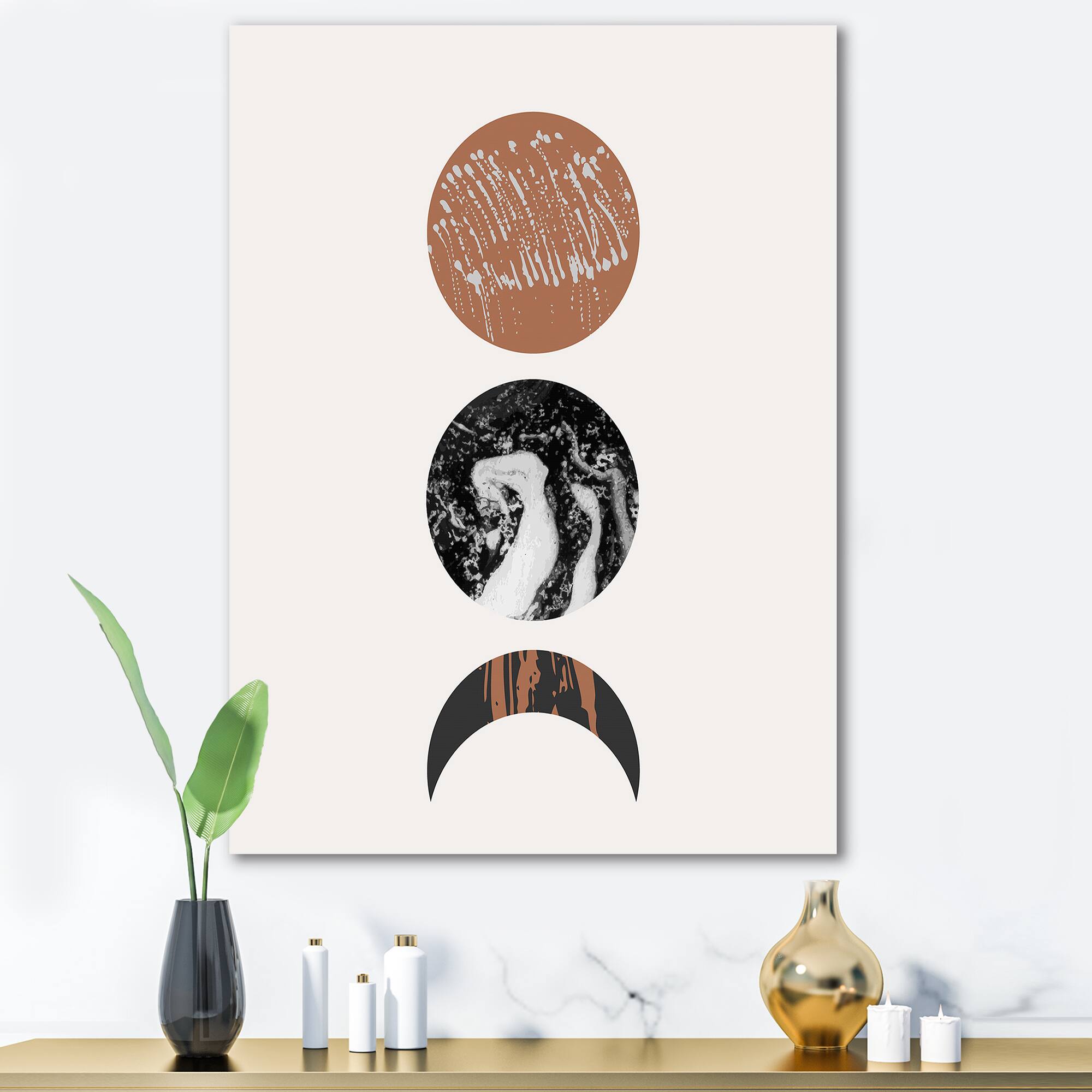 Designart - Retro Shapes Abstract Suns and Moons